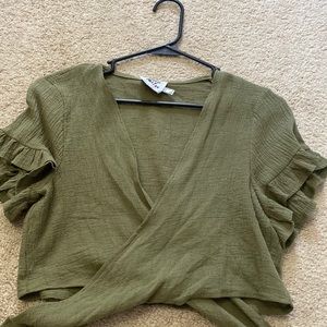 princess polly green crossover top